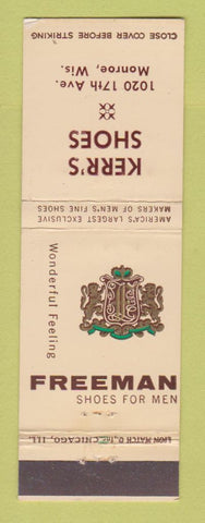 Matchbook Cover - Freeman Men's Shoes Kerr's Monroe WI