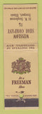 Matchbook Cover - Freeman Men's Shoes Winslow Freeport IL WEAR