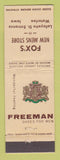 Matchbook Cover - Freeman Men's Shoes Fox's Waterloo IA