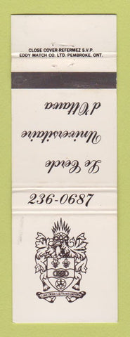 Matchbook Cover - Le Cercle University of Ottawa ON WEAR