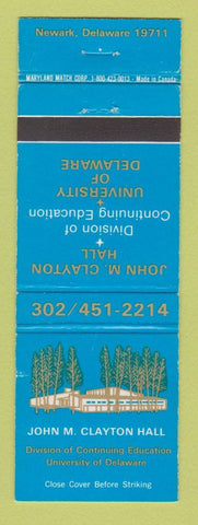 Matchbook Cover - University of Delaware Newark DE John Clayton Hall