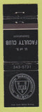 Matchbook Cover - University of Saskatchewan Faculty Club Saskatoon SK WEAR