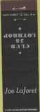 Matchbook Cover - Club 58 Lothrop Midget