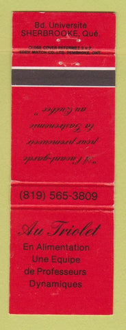 Matchbook Cover - Au Triolet Sherbrooke QC University?