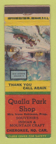 Matchbook Cover - Qualla Park Shop Cherokee NC
