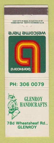 Matchbook Cover - Glenroy Handicrafts Australia Bankcard