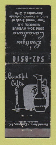 Matchbook Cover - Boutique Canandiana Vernon BC WORN