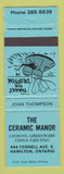 Matchbook Cover - Teh Ceramic Manor Hamilton ON WEAR
