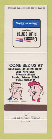 Matchbook Cover - Cessna Airplanes Glendale Airport Peoria IL