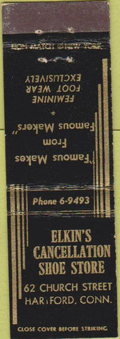 Matchbook Cover - Elkin's Shoe Store Hartford CT Midget