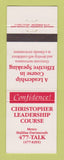 Matchbook Cover - Christopher Leadership Course Halifax Dartmouth NS