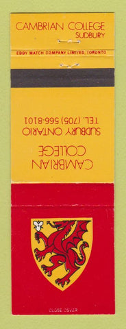 Matchbook Cover - Cambrian College Sudbury ON