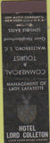 Matchbook Cover - Hotel Lord College Walterboro SC Midget