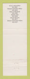 Matchbook Cover - George Sherman Boston University Union MA