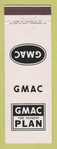 Matchbook Cover - GMAC Time Payment Plan Cars Australia