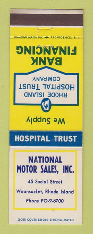 Matchbook Cover - National Motor Sales Woonsocket RI