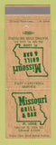 Matchbook Cover - Missouri Grill Bar St Louis MO BACK WEAR