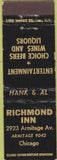 Matchbook Cover - Richmond Inn Chicago IL Midget