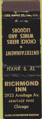 Matchbook Cover - Richmond Inn Chicago IL Midget