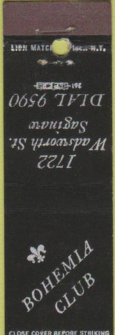 Matchbook Cover - Bohemia Club Saginaw MI Midget