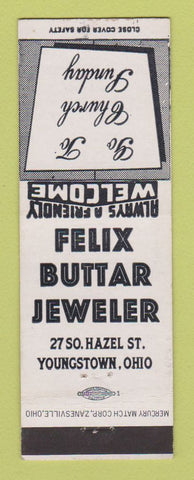Matchbook Cover - Felix Cuttar Jewelry Youngstown OH religious Christian