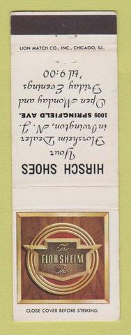 Matchbook Cover - Florsheim Shoes Hirsch Irvington NJ