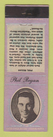 Matchbook Cover - Diamond 1930's Movie Stars Phil Regan WEAR