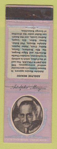 Matchbook Cover - Diamond 1930's Movie Stars Adolphe Menjou