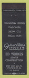 Matchbook Cover - Ed Yerkes Sewer Construction Chicago IL