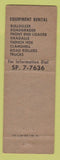 Matchbook Cover - Wm Sweitzer Son Excavating Reading PA