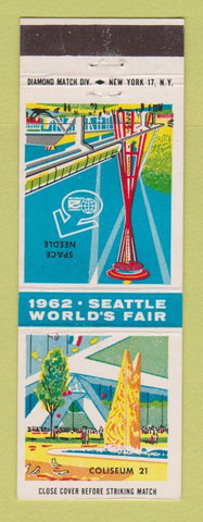 Matchbook Cover - 1962 Seattle WA World's Fair Space Needle US Coliseum 21