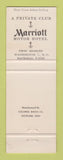 Matchbook Cover - The Windjammer Marriott Hotel Washington DC