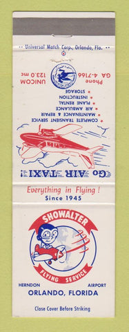 Matchbook Cover - Showalter Flying Service Orlando FL Air Taxi