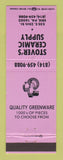 Matchbook Cover - Stover's Ceramic Supply Erie PA
