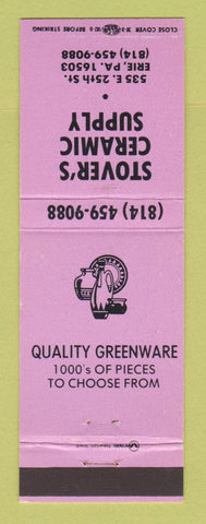 Matchbook Cover - Stover's Ceramic Supply Erie PA