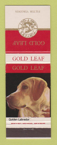 Matchbook Cover - Player's Navy Cut Gold Leaf Cigarettes UK Golden Labrador