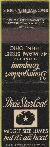 Matchbook Cover - Baumgardner Co Tiffin OH Coal Midget