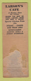 Matchbook Cover - Larson's Cafe Lincoln Park MI POOR BACK