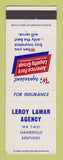 Matchbook Cover - Leroy Lamar Insurance Agency Hawesville KY