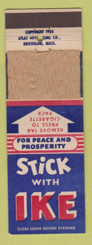 Matchbook Cover - Dwight Eisenhower for President Stick With Ike