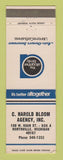 Matchbook Cover - C Harold Bloom Insurance Northville MI