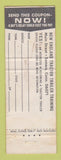 Matchbook Cover - New England Semi Truck Training Driving School Somers CT WORN