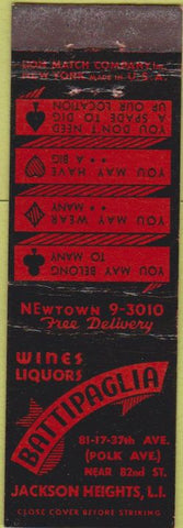 Matchbook Cover - Battipaglia Jackson Heights LI Midget