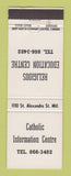 Matchbook Cover - Catholic Information Centre Montreal QC