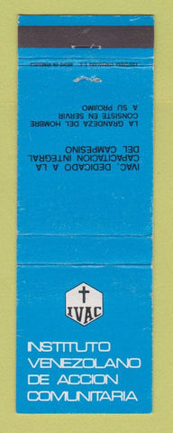Matchbook Cover Instituto Venezolano Accion Comunitaria Venezuela Relgious WEAR
