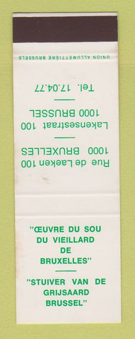 Matchbook Cover - Stuiver Van De Grijsaard Brussels Belgium SAMPLE