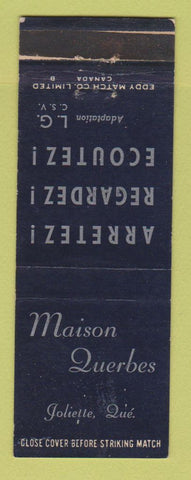 Matchbook Cover - Masion Querbes Joliette QC WEAR