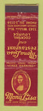 Matchbook Cover - Mona Lisa Restaurant Los Angeles CA WORN BACK