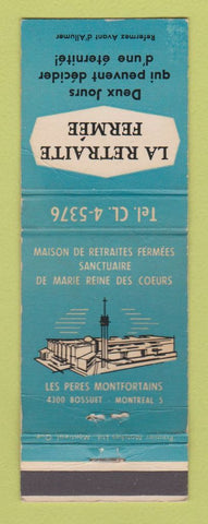 Matchbook Cover - La Retraite Fermee Montreal QC Religious WEAR