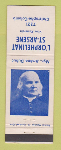 Matchbook Cover - L'Orphelinat St Arsene Christopher Columbus QC
